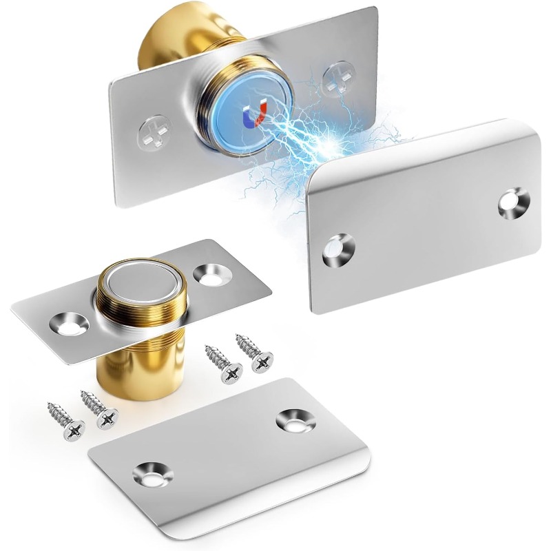 Furniture Hardware Fitting - 2 個目に見えない磁気ドアキャッチ調整可能な強力な磁気ドアストッパー隠しドアキャビネットクローゼット家具ハードウェア用