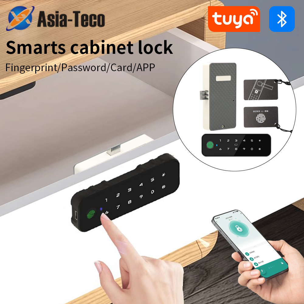 Furniture Hardware Manufacturer - Tuya Bluetooth スマート木製キャビネット指紋ロックアプリリモコンモニターキーレスカードロック解除ドアロッカー家具引き出し