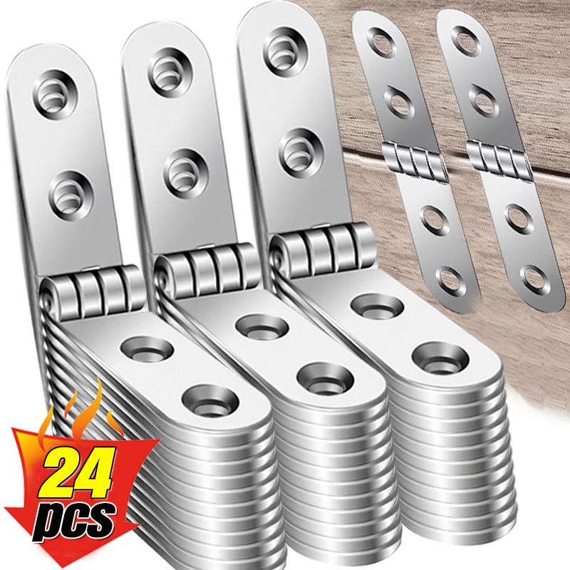 Cabinet Hinge Overlay - 24/2 個折りたたみ式角丸ヒンジフラップキャビネットベッドフレーム 180 ° ミシン家具金物用丸角ヒンジ