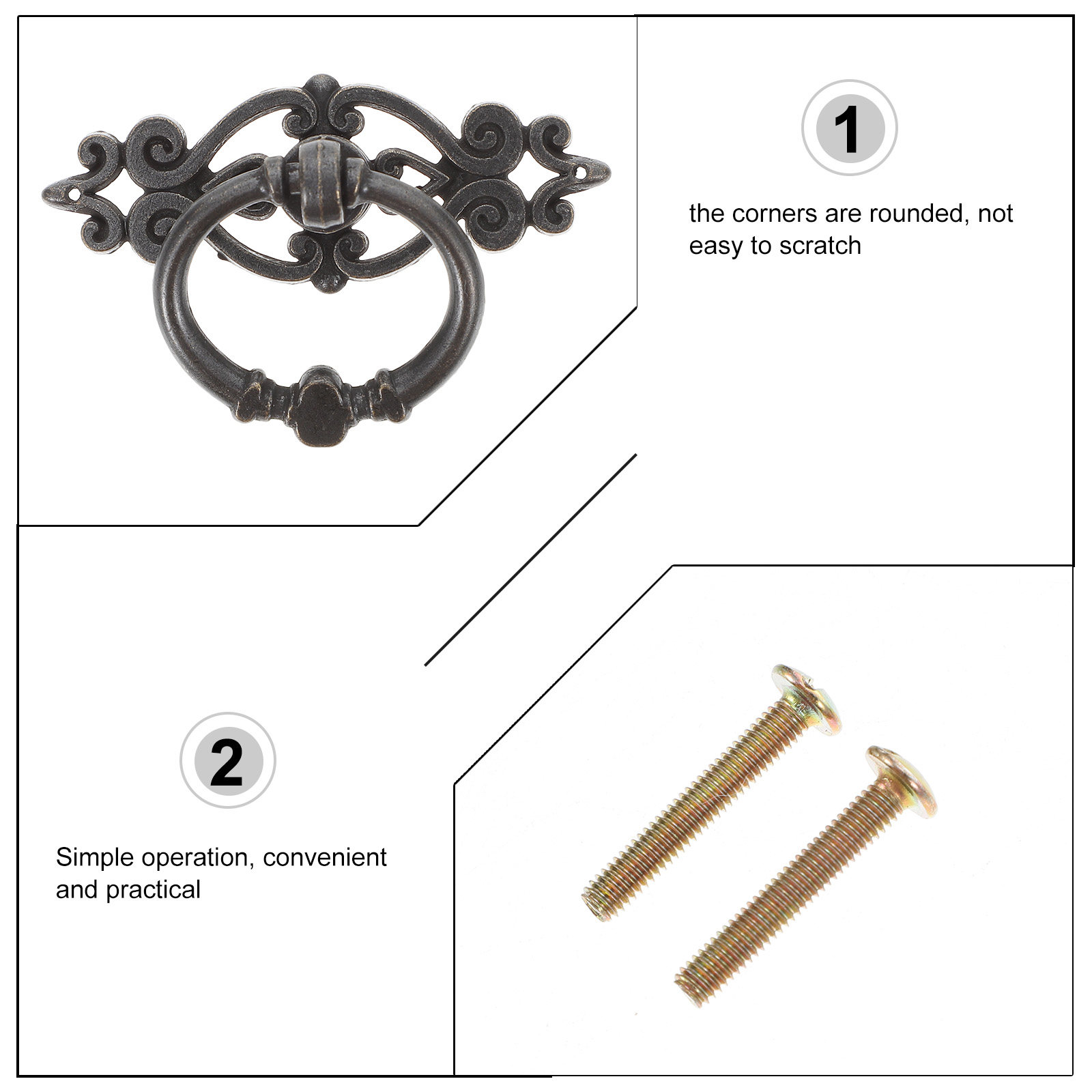 6個入り、レトロ調の引き出し用取っ手、キャビネットや家具の取 - Furniture Hardware Drop Pulls のレビューと価格
